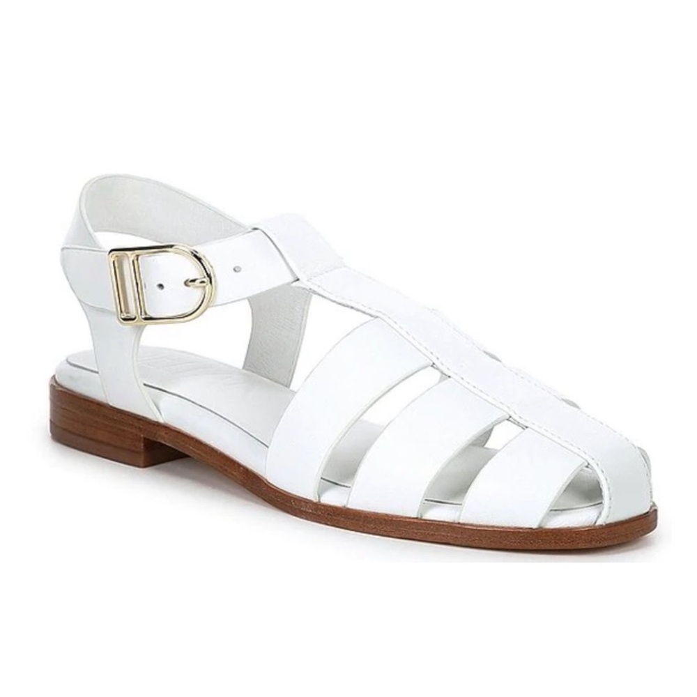 Delta White Leather Fisherman Sandal